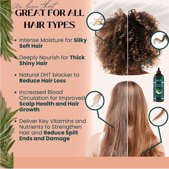 Castor Oil with Rosemary Oil for Hair Reduce Hair Loss & Promote a Healthy Scalp - Picture 3 of 7